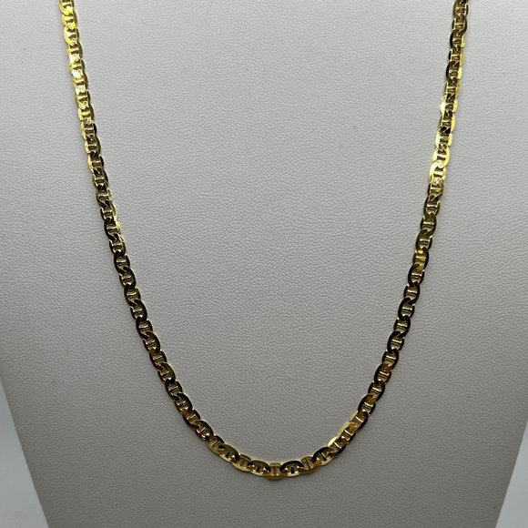Silver/Gold 22" Italian Gucci Mariner Chain - 925 Italy - Ladies/Mens/Unisex - Picture 8 of 11